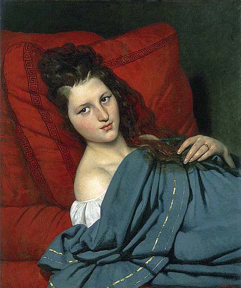 Half-length Woman Lying on a Couch